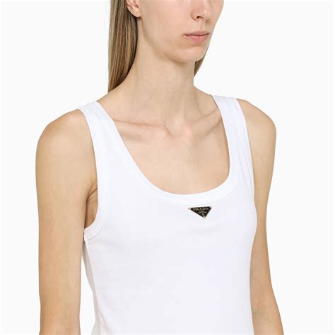 prada white tanktop|farfetch Prada vest.